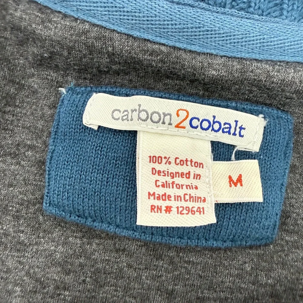 Carbon 2 Cobalt Men's Gray Shawl Collar Cardigan Sweater Button Front Medium - Picture 6 of 6